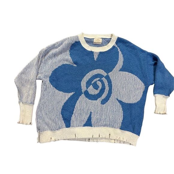 Urban Outfitters UO Esme Jacquard Pullover Sweater size M distressed ove… - Picture 4 of 14
